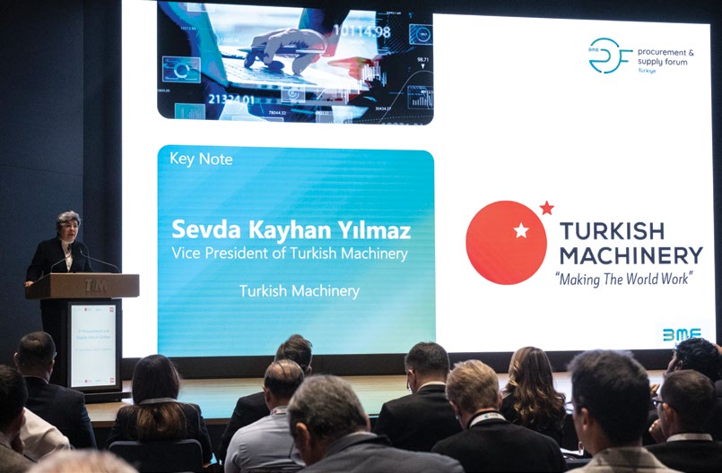 Sevda Kayhan Yılmaz BME Procurement & Supply Forum'da Turkish Machinery adına Key Note konuşması yaparken
