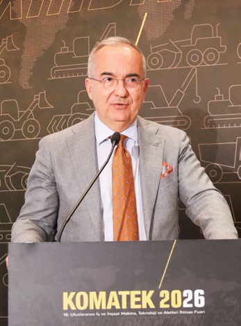 TİM Başkan Vekili ve MAKFED Yönetim Kurulu Başkanı Kutlu Karavelioğlu KOMATEK 2026 açılışında konuşurken
