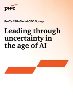 PwC 29. Küresel CEO Araştırması raporu kapağı - Leading through uncertainty in the age of AI