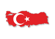 Türk bayrağı renklerinde Türkiye haritası
